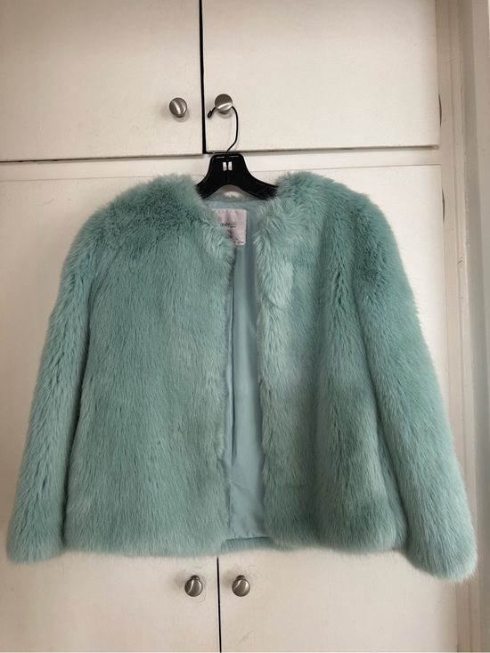 Zara Jackets & Blazers - Zara Trafaluc Mint Green Faux Fur Jacket Small